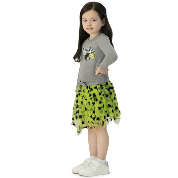 Carters Beetlejuice 3 Piece‎ Set Girls Top Pants Tutu Halloween Costume Size 5T - Picture 7 of 8